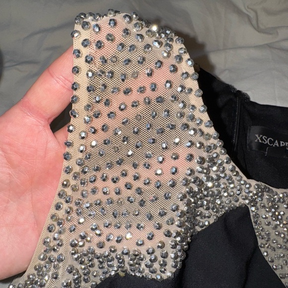 Black Beaded XScape Bodycon Dress - Picture 5 of 6